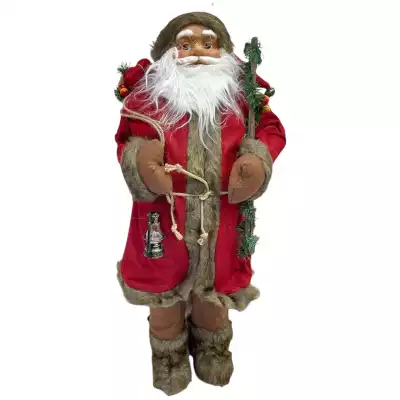 Декоративная фигурка «Дед Мороз», зимний лес, 90 см, красная